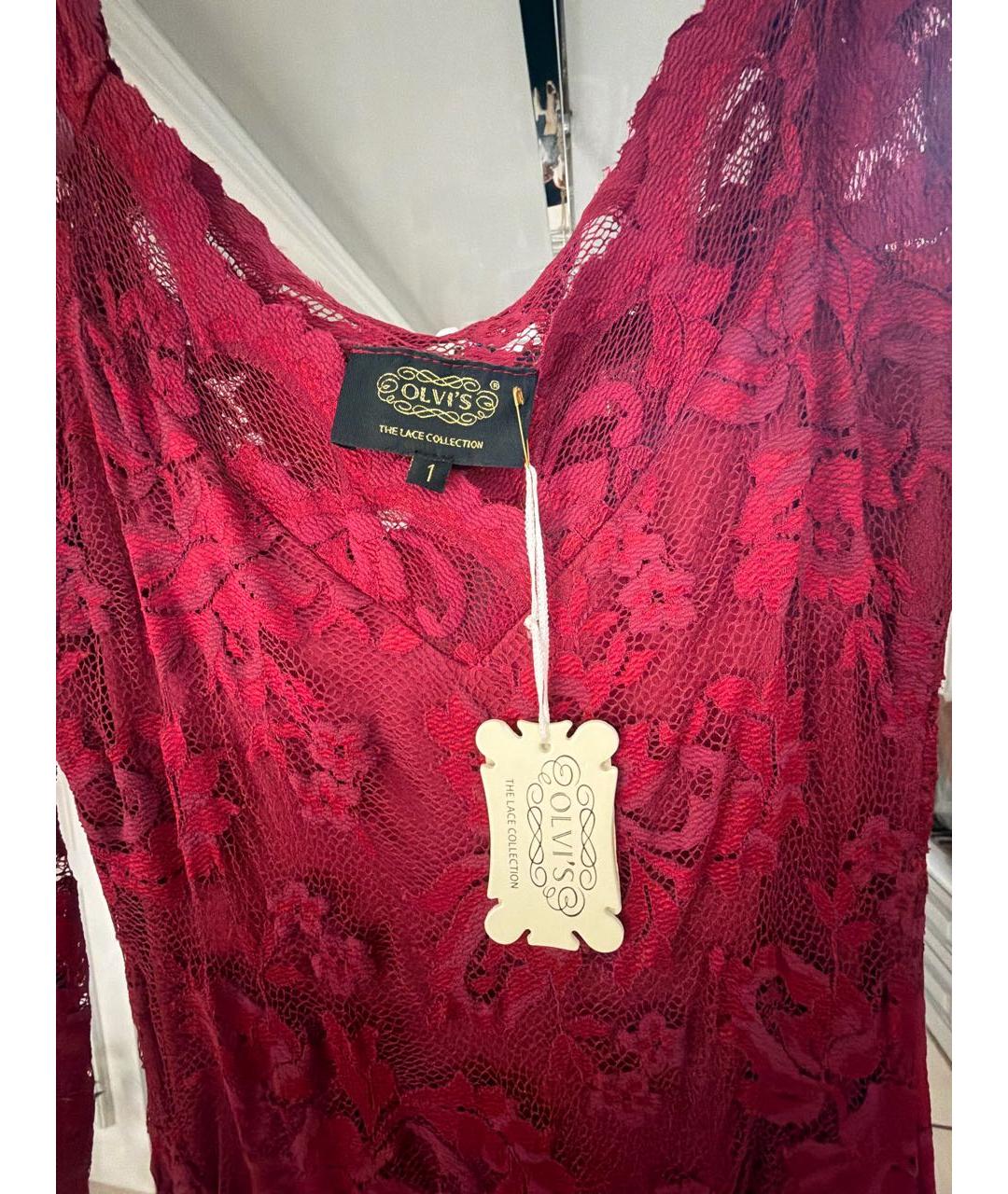 OLVI'S Бордовое полиамидовое вечернее платье, фото 3
