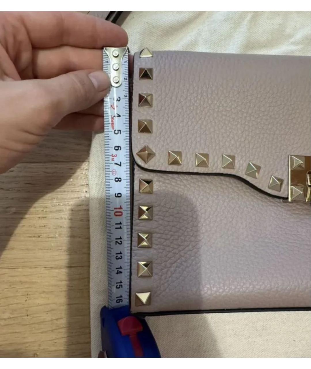 VALENTINO Розовая кожаная сумка через плечо, фото 6