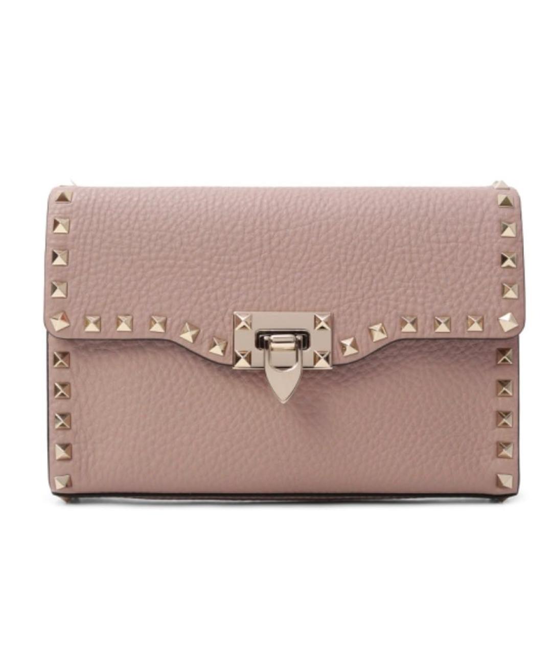 VALENTINO Розовая кожаная сумка через плечо, фото 9