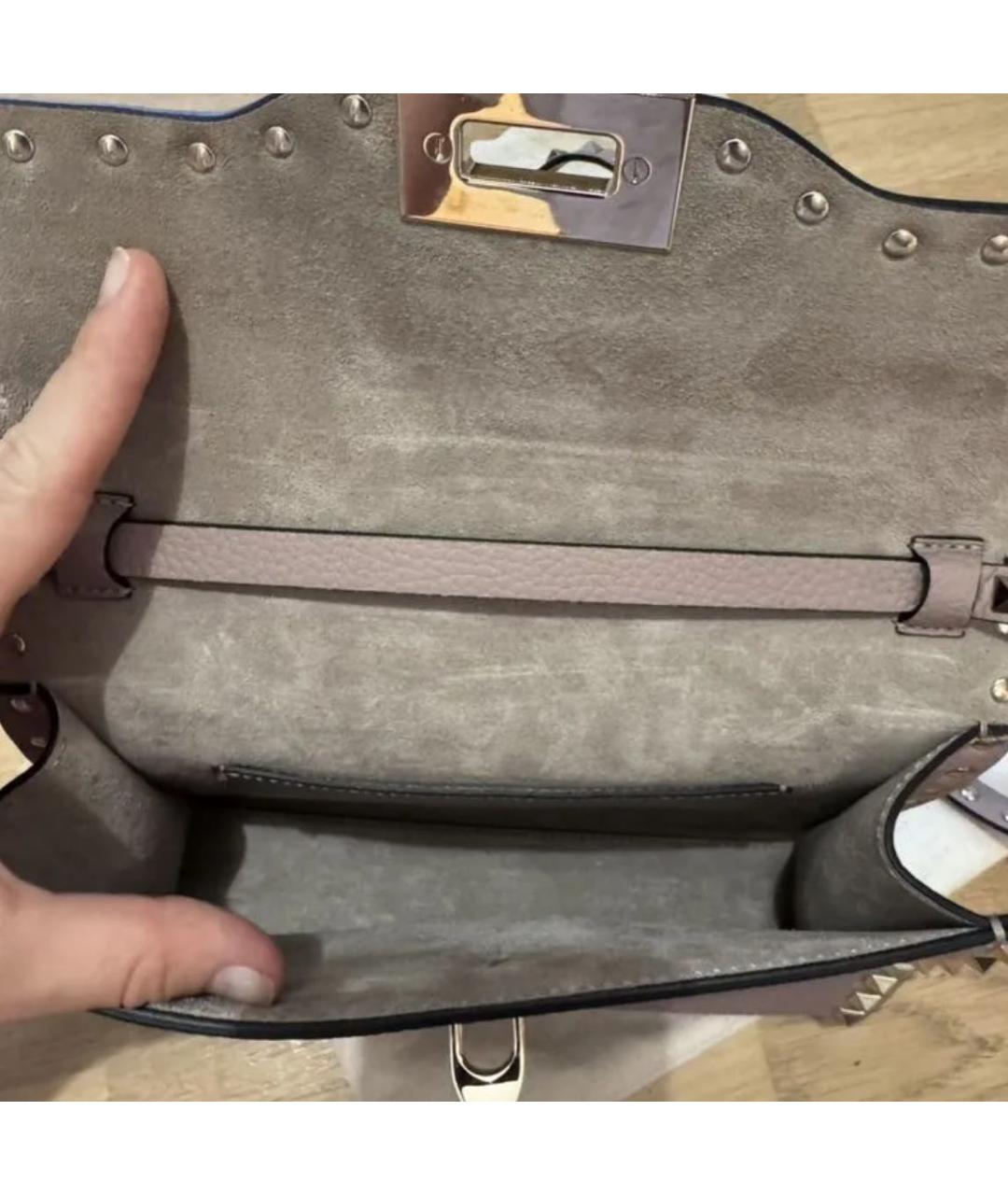 VALENTINO Розовая кожаная сумка через плечо, фото 5