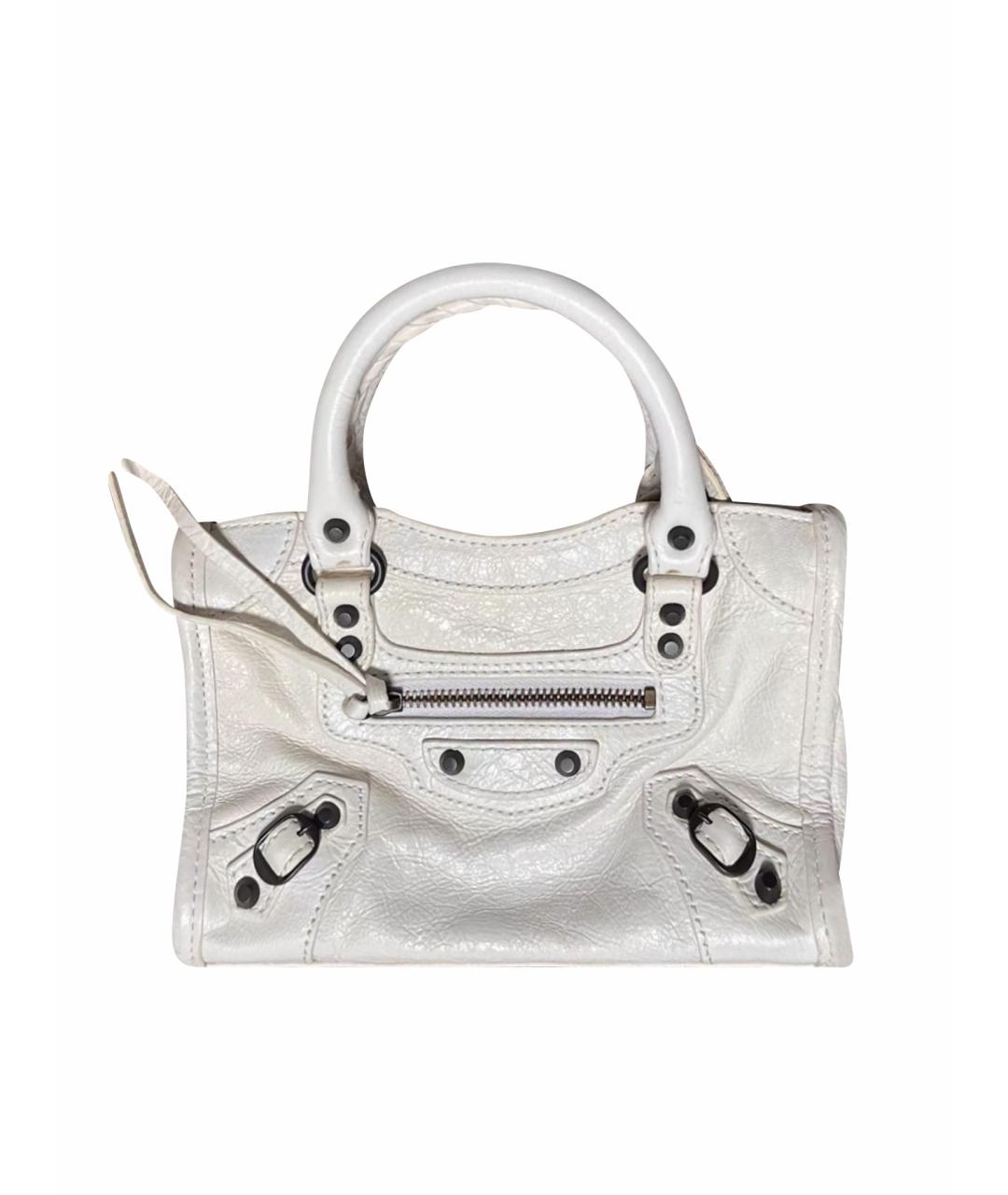 BALENCIAGA Белая кожаная сумка через плечо, фото 1