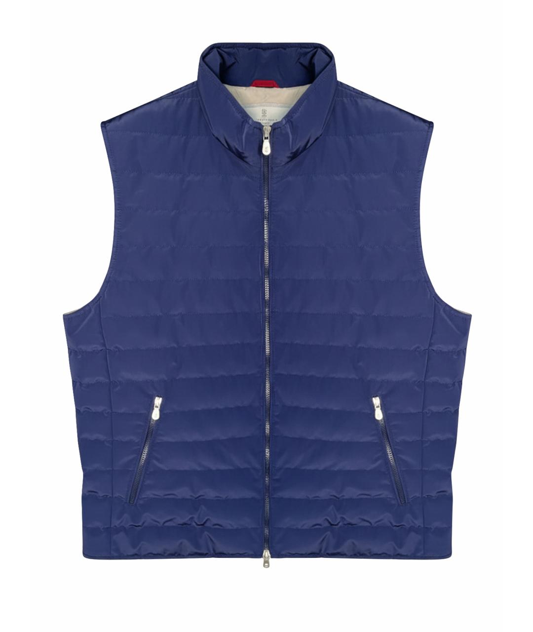 BRUNELLO CUCINELLI Синий хлопко-эластановый жилет, фото 1