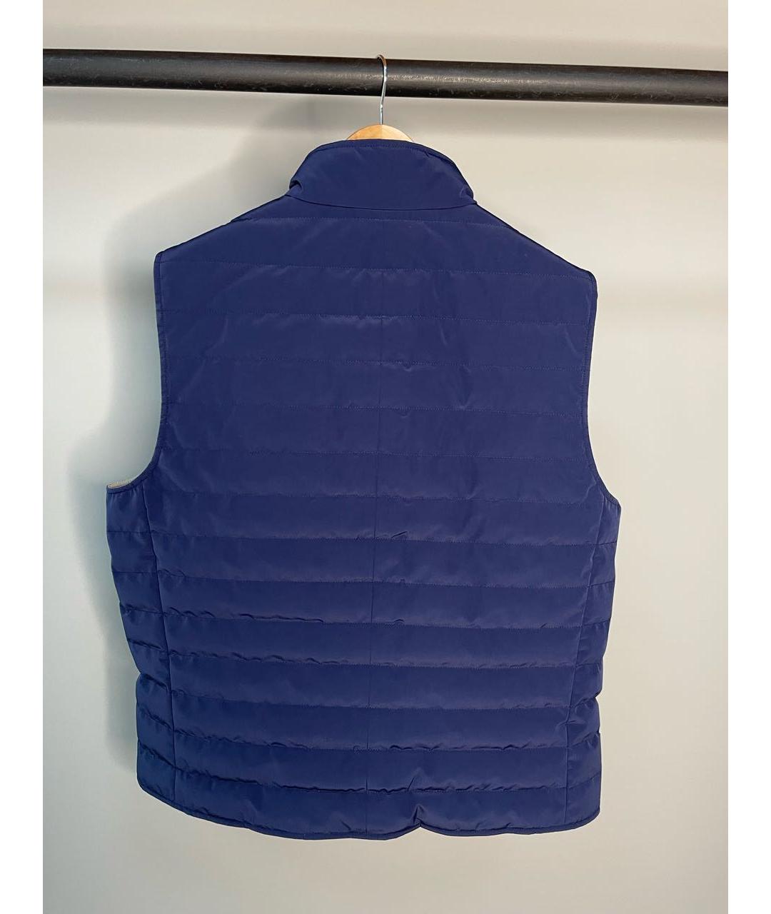 BRUNELLO CUCINELLI Синий хлопко-эластановый жилет, фото 2