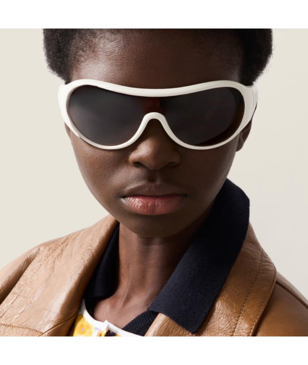 MIU MIU Белые пластиковые солнцезащитные очки, фото 2