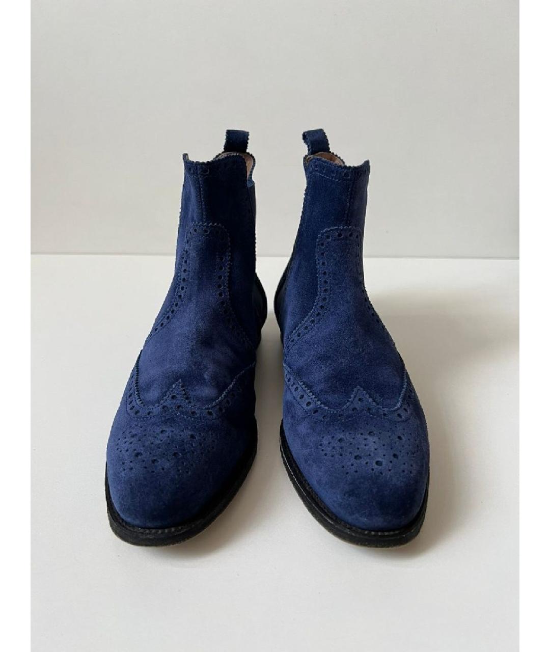 HERMES Синие ботинки, фото 2