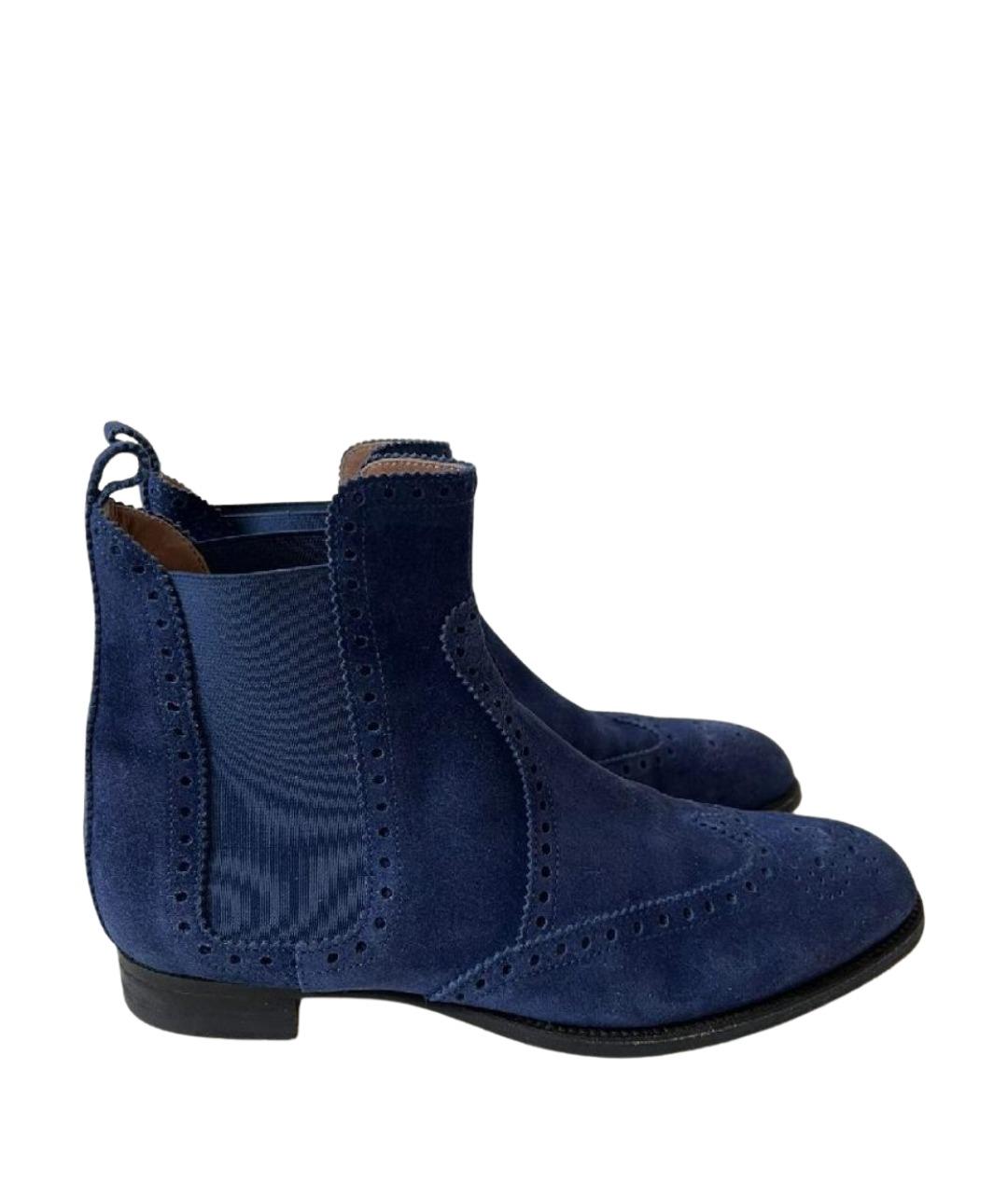 HERMES Синие ботинки, фото 1