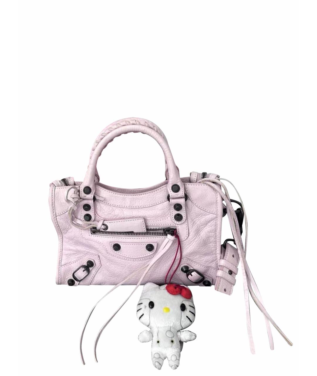 BALENCIAGA Розовая кожаная сумка с короткими ручками, фото 1