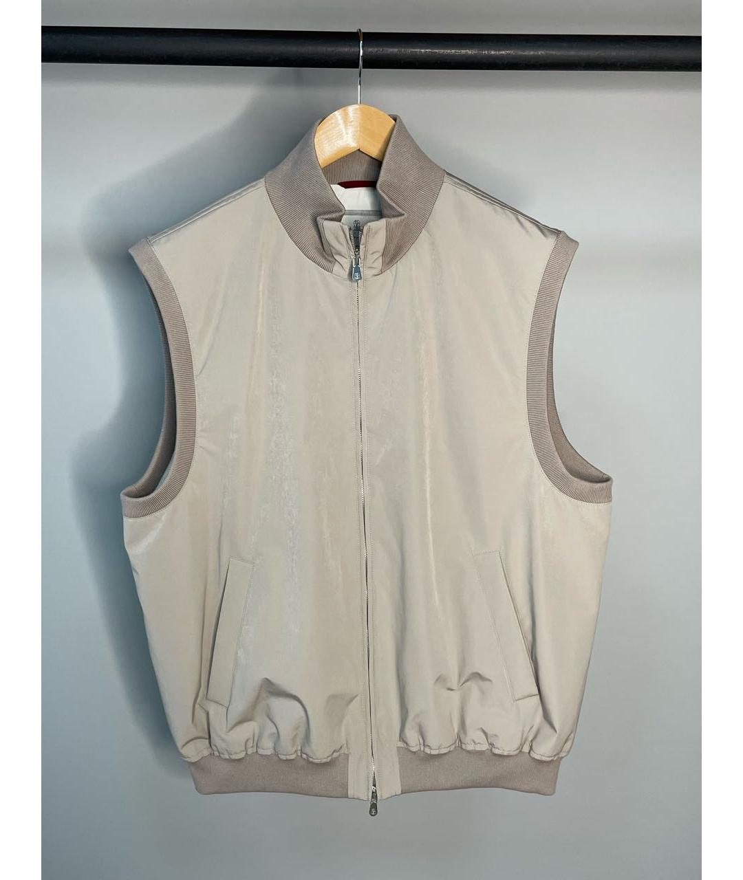 BRUNELLO CUCINELLI Бежевый полиэстеровый жилет, фото 5