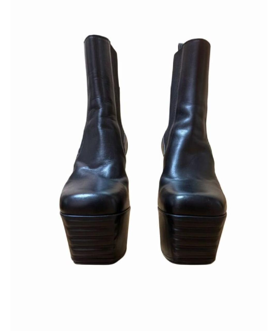 RICK OWENS Черные кожаные ботильоны, фото 3