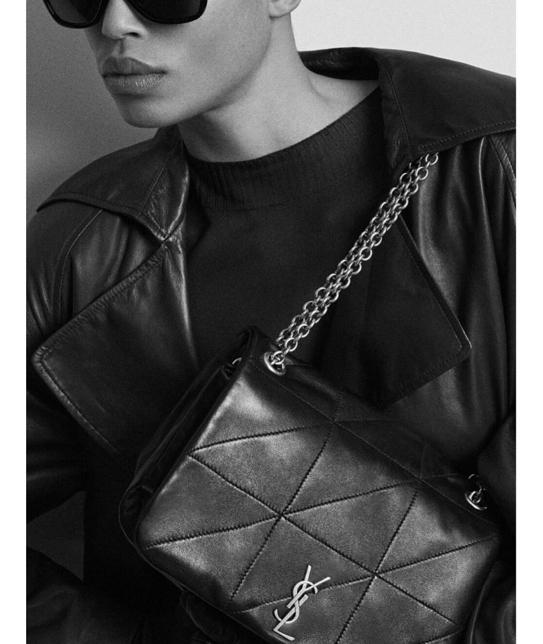 SAINT LAURENT Хаки кожаная сумка через плечо, фото 8