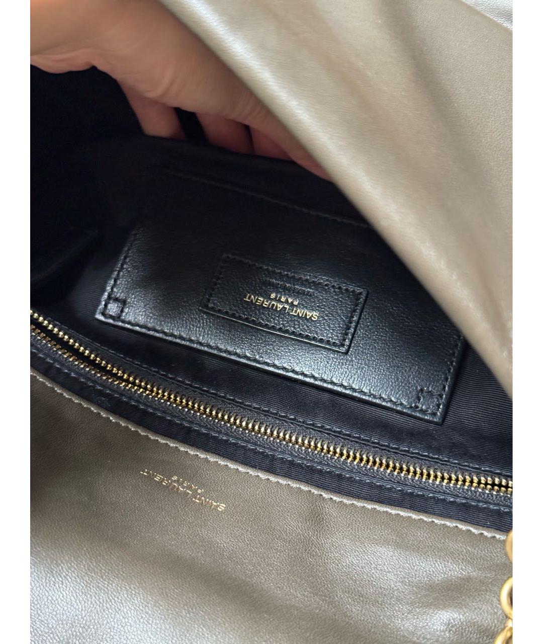 SAINT LAURENT Хаки кожаная сумка через плечо, фото 5