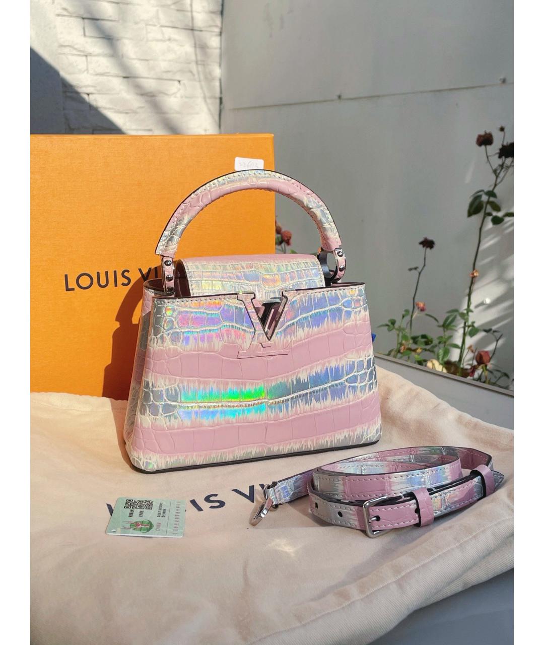 LOUIS VUITTON Розовая сумка тоут из экзотической кожи, фото 2