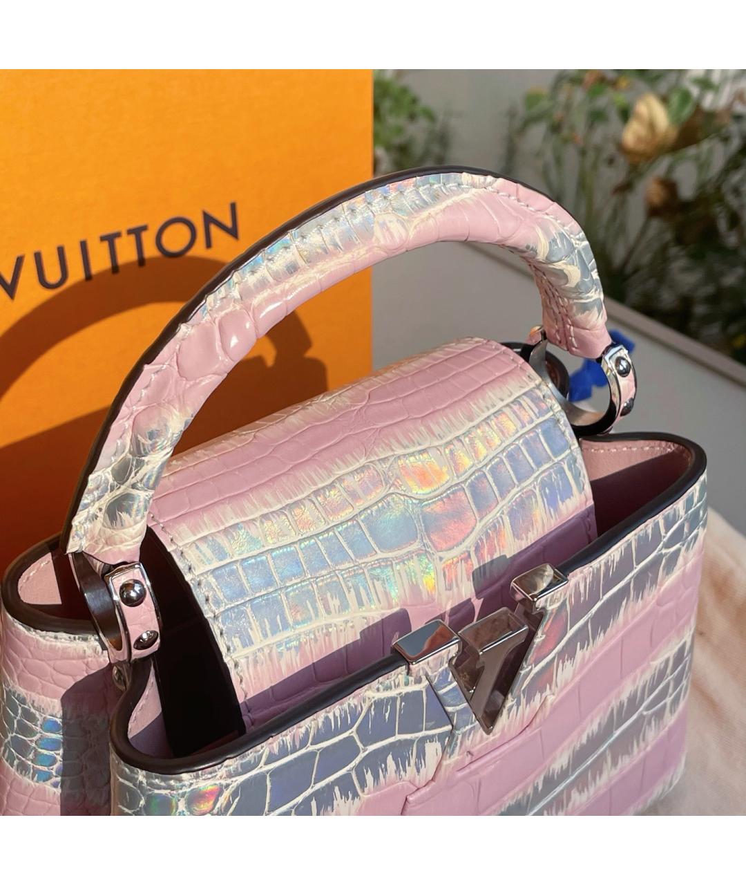 LOUIS VUITTON Розовая сумка тоут из экзотической кожи, фото 5