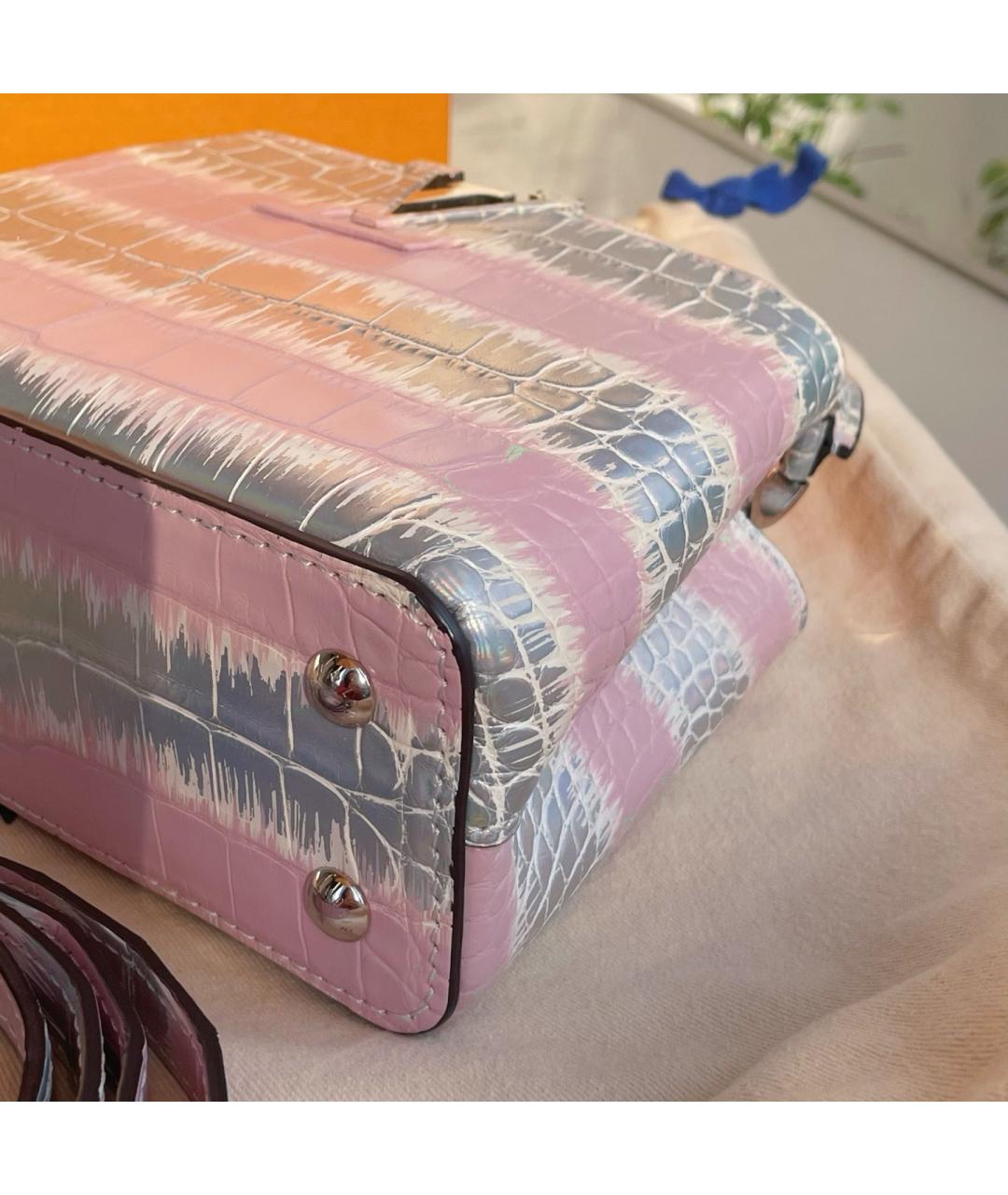 LOUIS VUITTON Розовая сумка тоут из экзотической кожи, фото 7