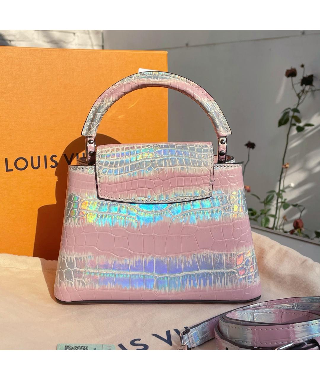 LOUIS VUITTON Розовая сумка тоут из экзотической кожи, фото 3