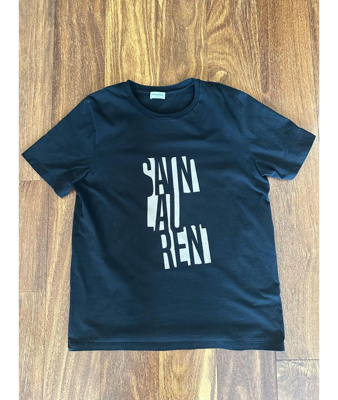 SAINT LAURENT Черная хлопковая футболка, фото 5