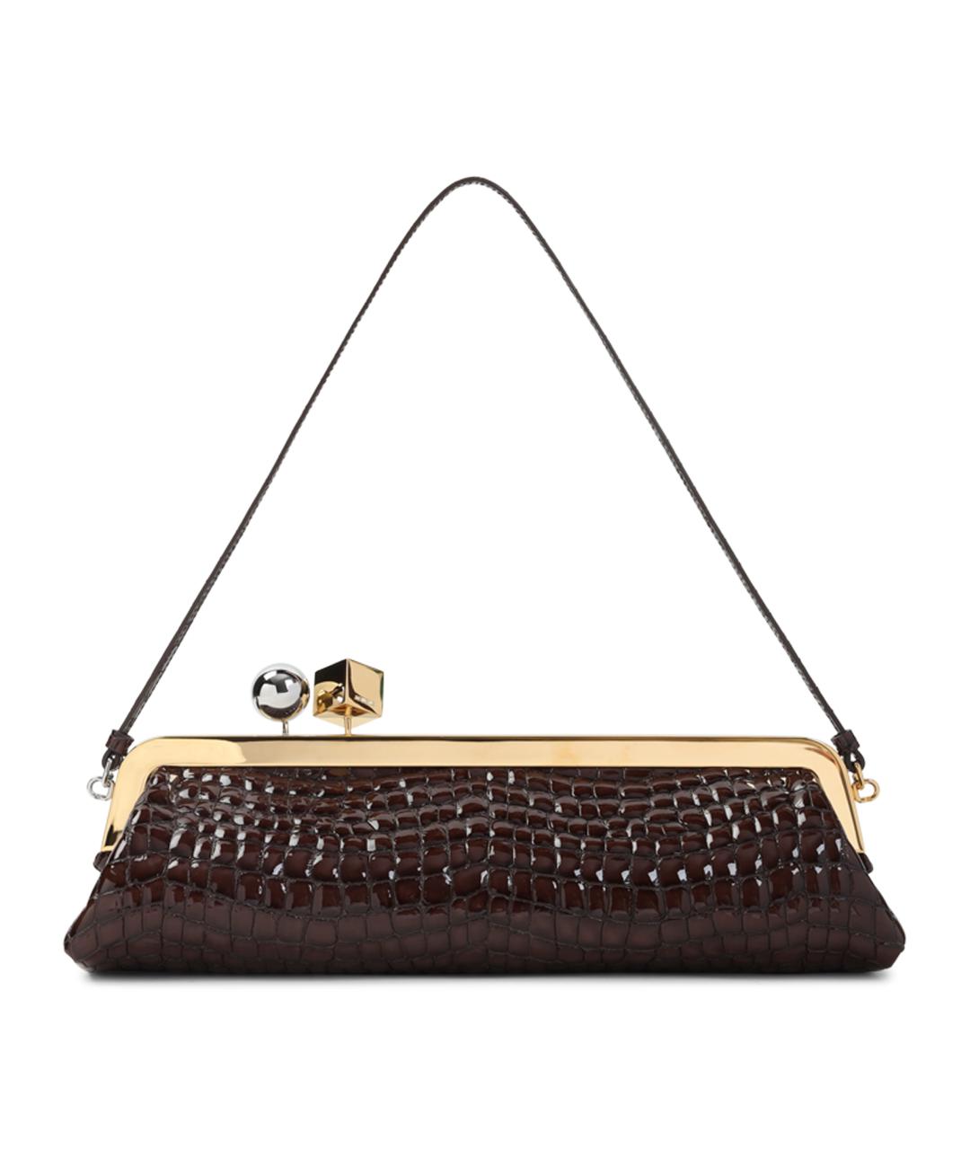 JACQUEMUS Коричневая кожаная сумка через плечо, фото 1