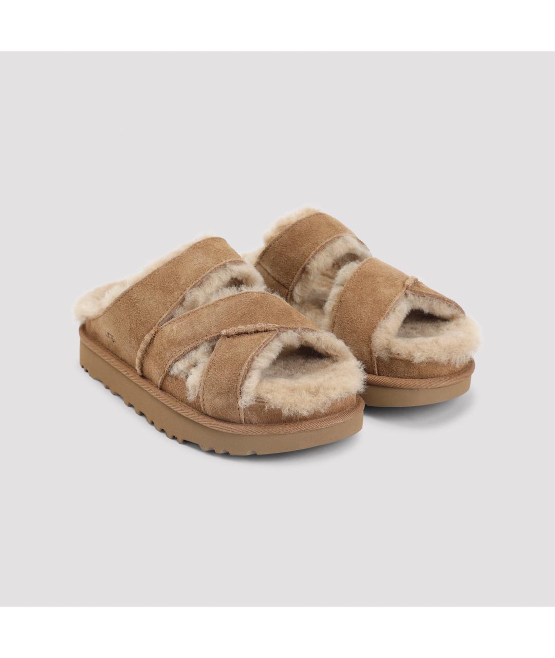 UGG Коричневые замшевые сабо, фото 3