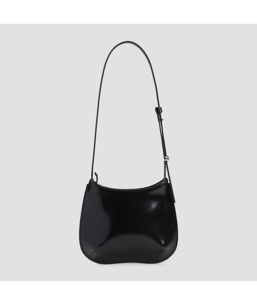 JACQUEMUS Черная кожаная сумка через плечо, фото 2