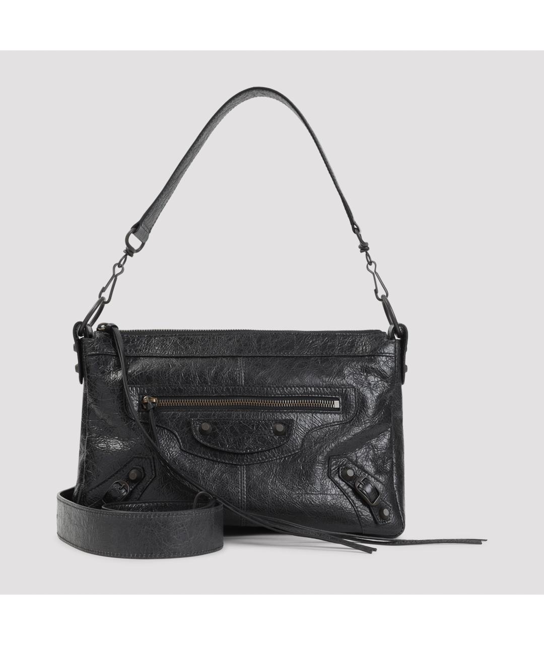 BALENCIAGA Черная кожаная сумка на плечо, фото 3