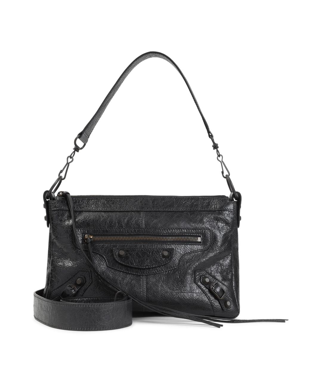 BALENCIAGA Черная кожаная сумка на плечо, фото 1