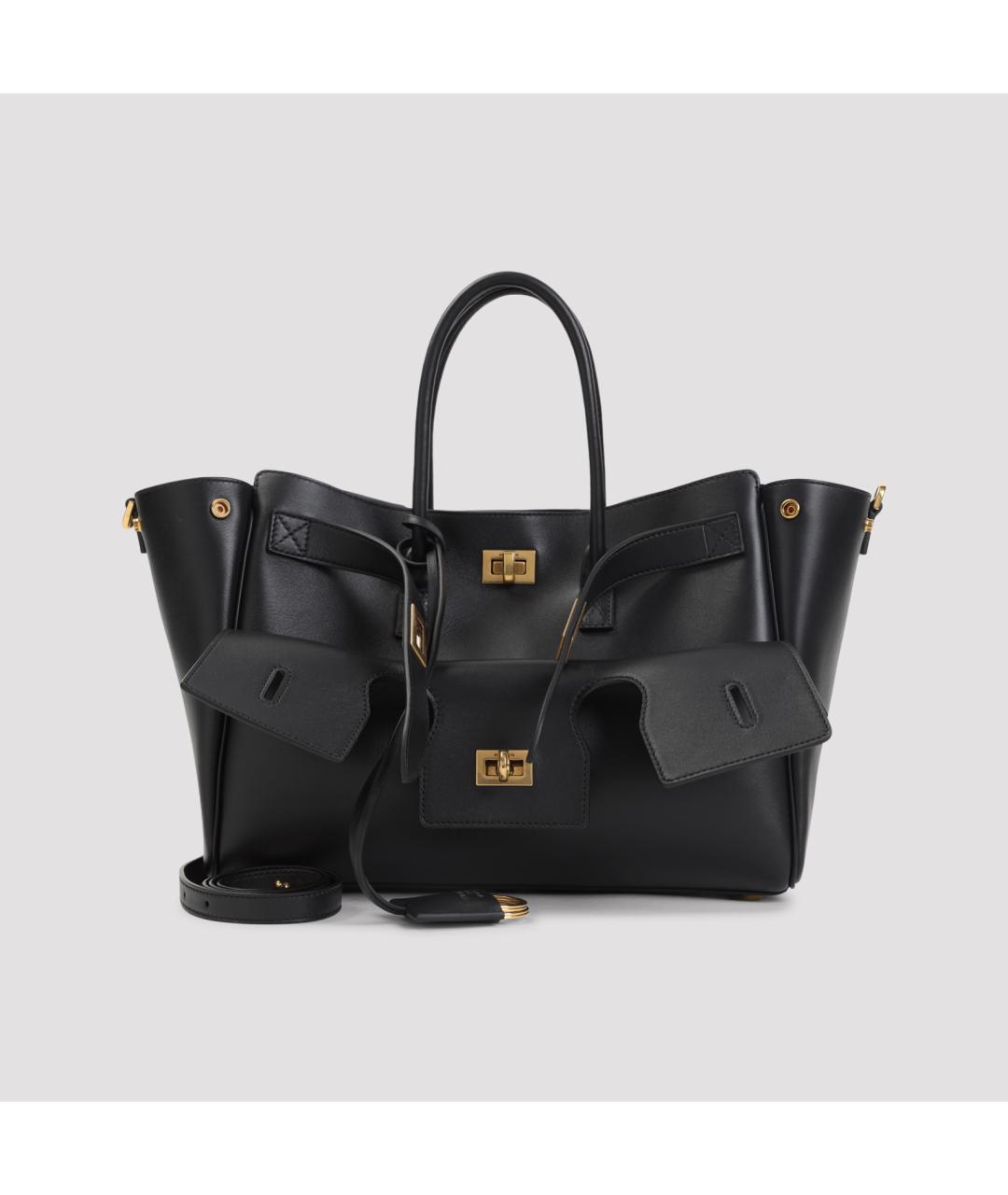 BALENCIAGA Черная кожаная сумка тоут, фото 3