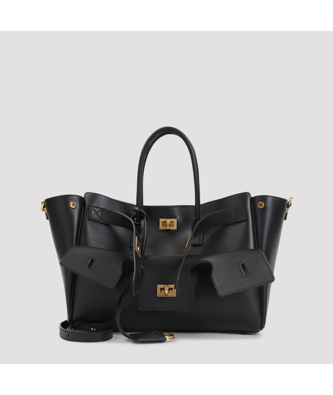 BALENCIAGA Черная кожаная сумка тоут, фото 2