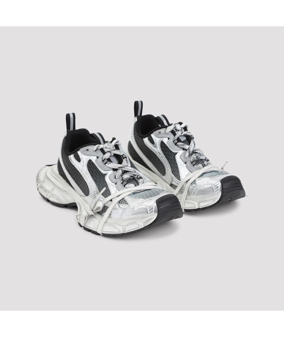 BALENCIAGA Серые текстильные низкие кроссовки / кеды, фото 3