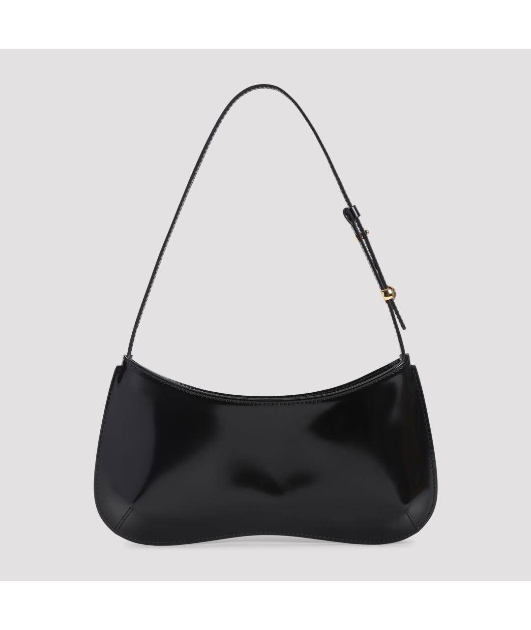 JACQUEMUS Черная кожаная сумка с короткими ручками, фото 2