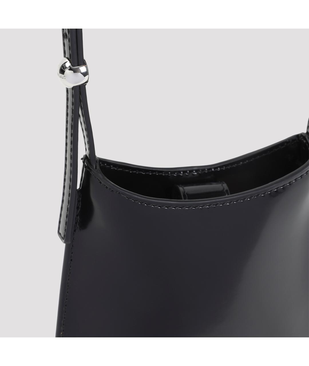 JACQUEMUS Черная кожаная сумка через плечо, фото 3