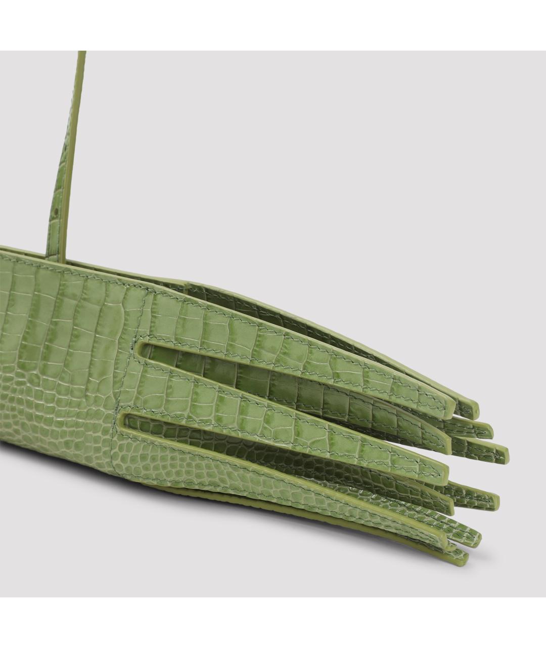 JACQUEMUS Зеленая кожаная сумка через плечо, фото 4