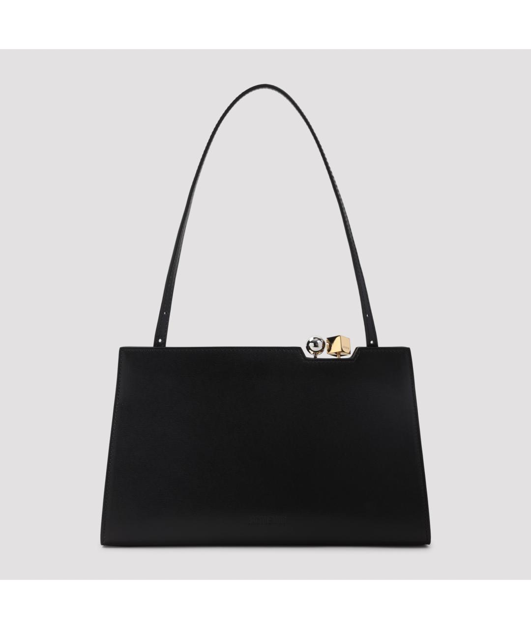 JACQUEMUS Черная кожаная сумка через плечо, фото 2