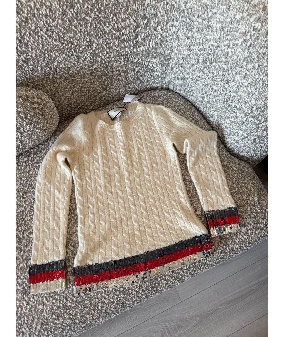 GUCCI Бежевый кашемировый джемпер / свитер, фото 4