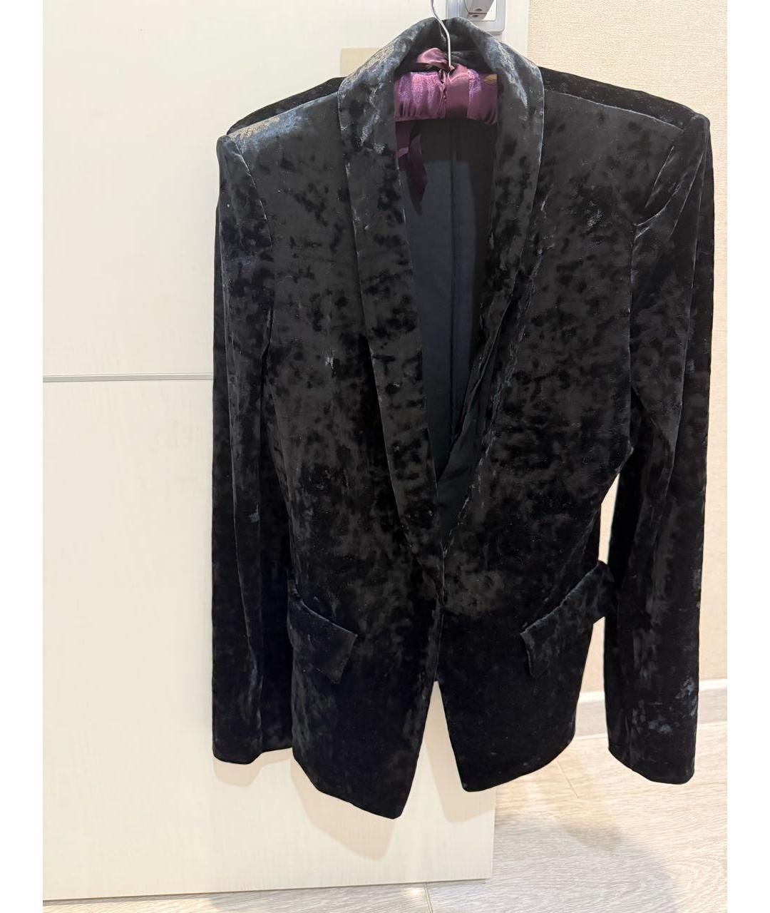 PATRIZIA PEPE Черный велюровый костюм с брюками, фото 4