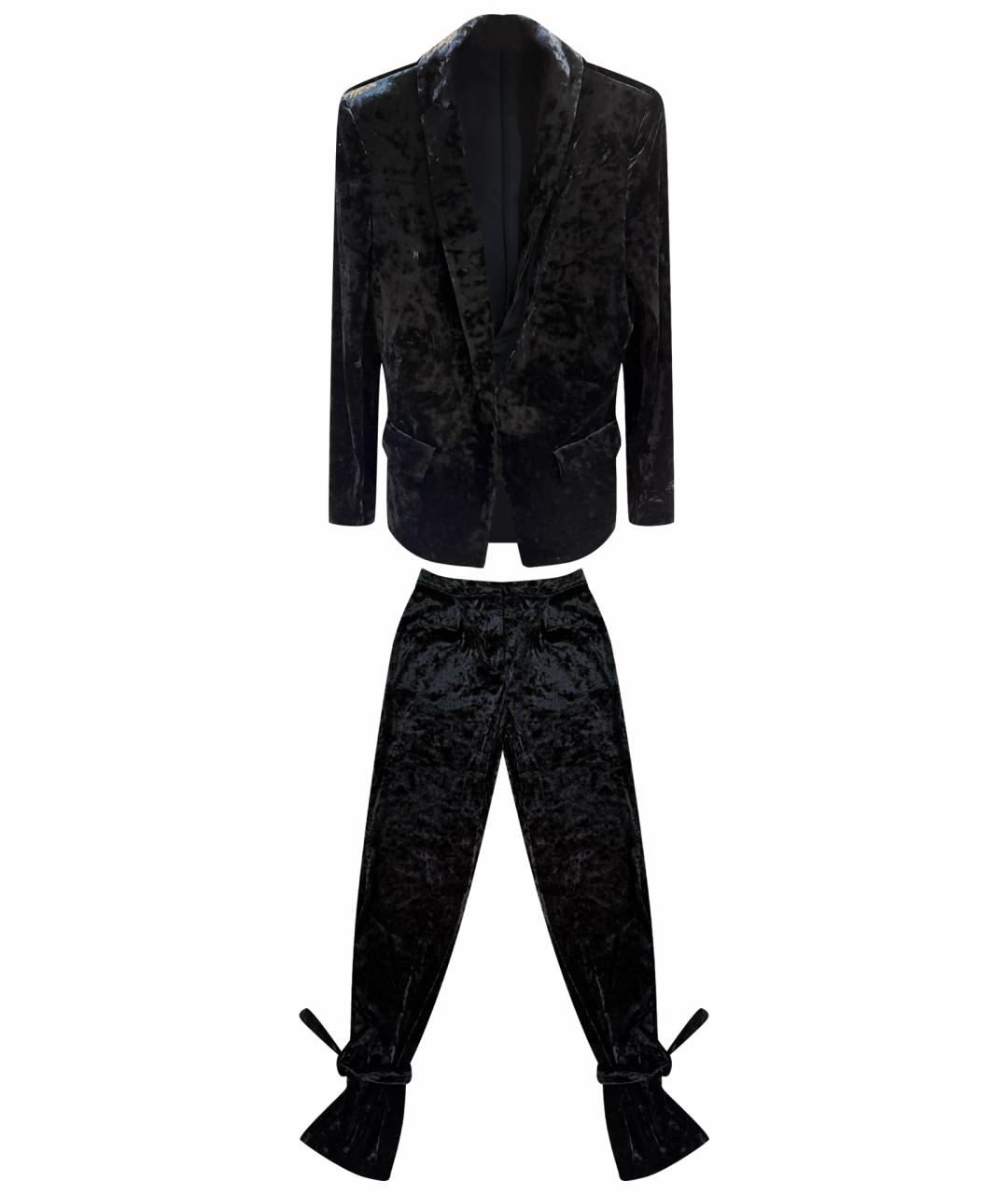 PATRIZIA PEPE Черный велюровый костюм с брюками, фото 1