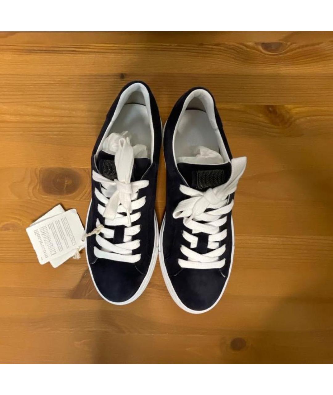 BRUNELLO CUCINELLI Синие замшевые кеды, фото 3