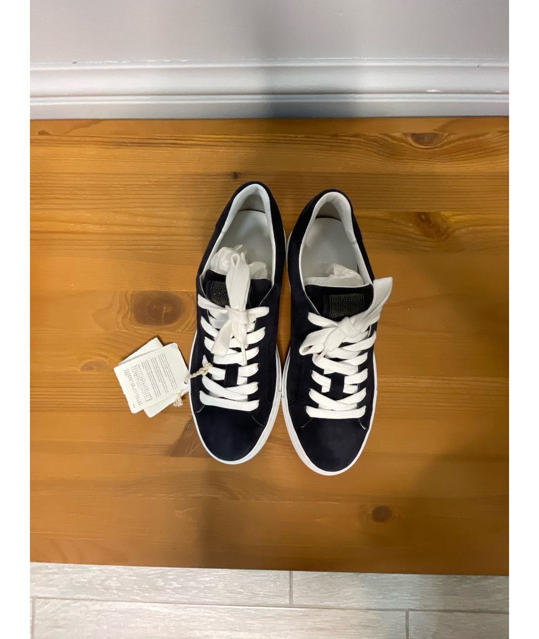 BRUNELLO CUCINELLI Синие замшевые кеды, фото 7