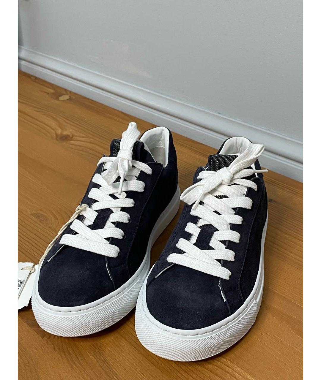 BRUNELLO CUCINELLI Синие замшевые кеды, фото 2