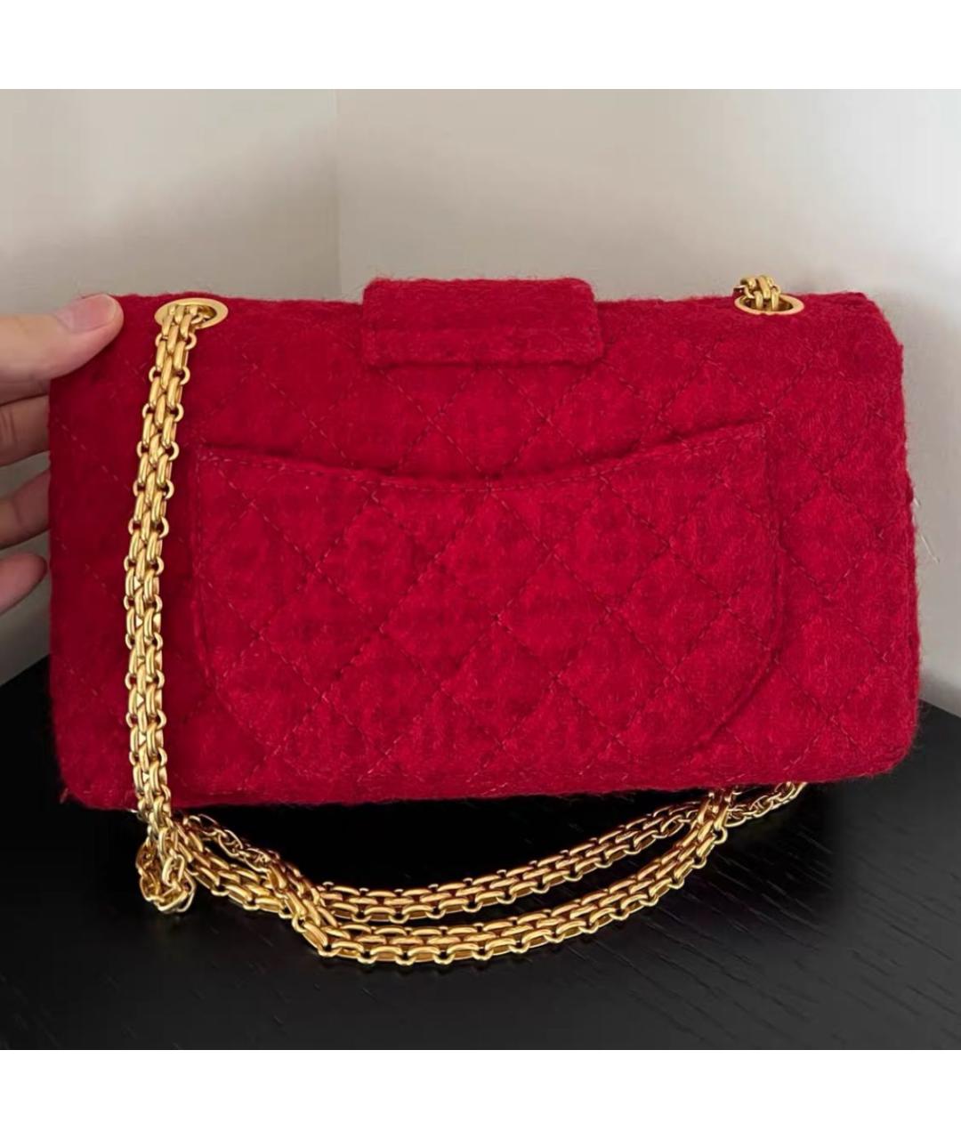 CHANEL Красная тканевая сумка через плечо, фото 3