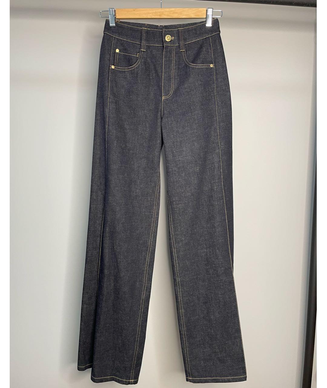 BRUNELLO CUCINELLI Темно-синие хлопковые прямые джинсы, фото 9