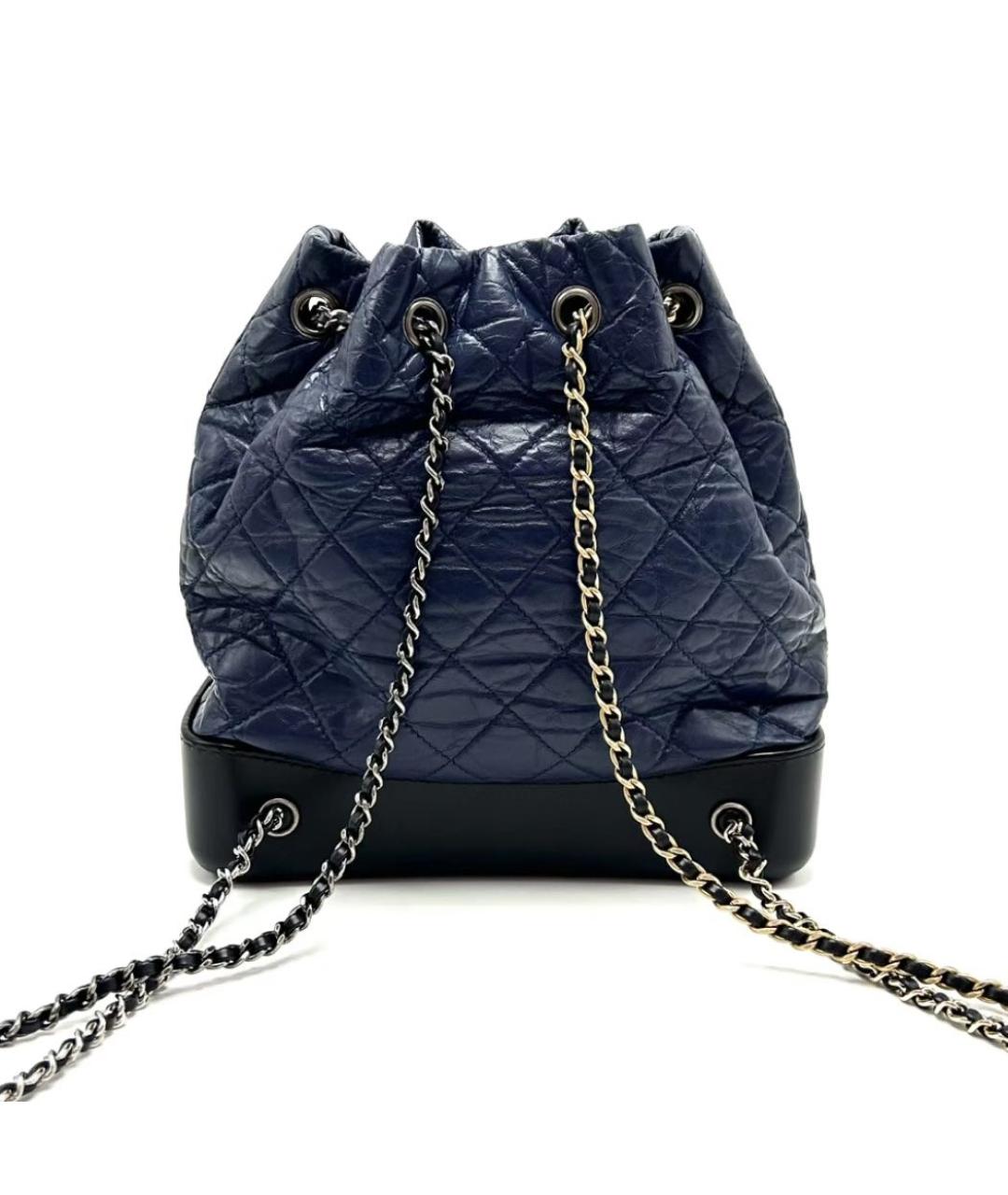 CHANEL Синий кожаный рюкзак, фото 2