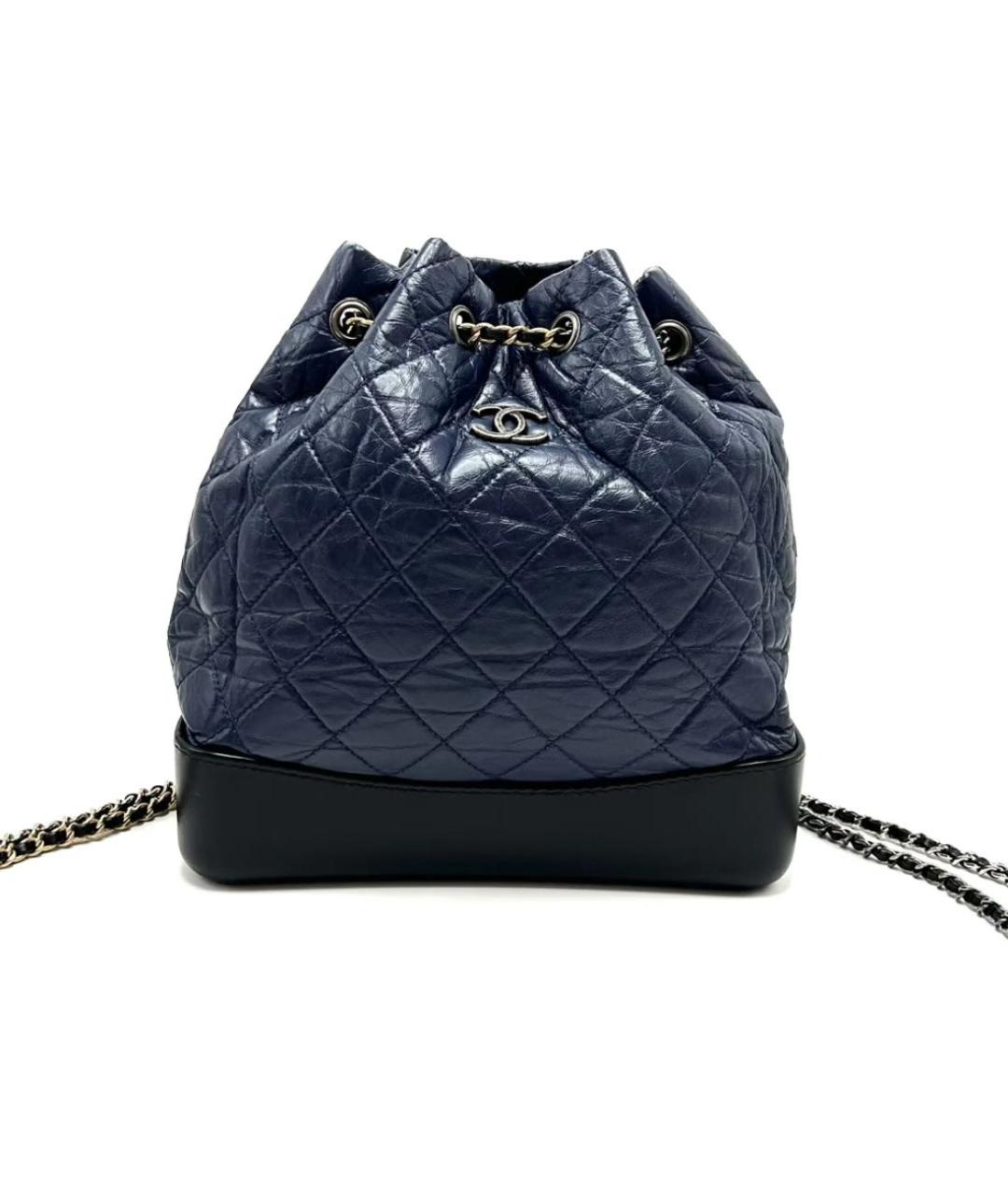 CHANEL Синий кожаный рюкзак, фото 5