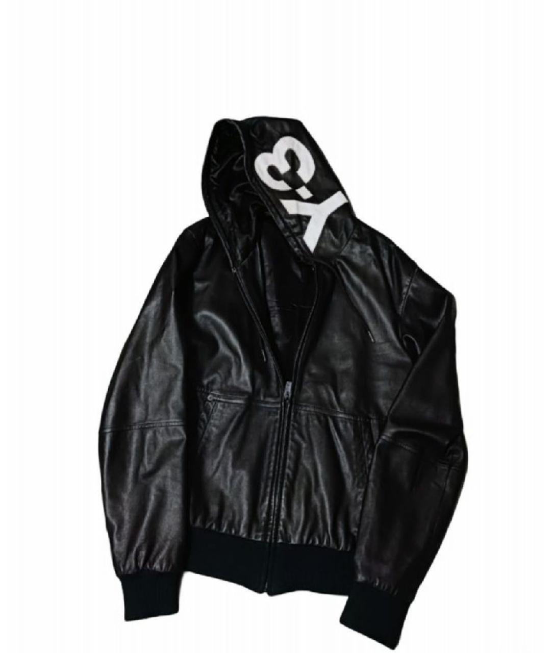 Y-3 Черная кожаная куртка, фото 10