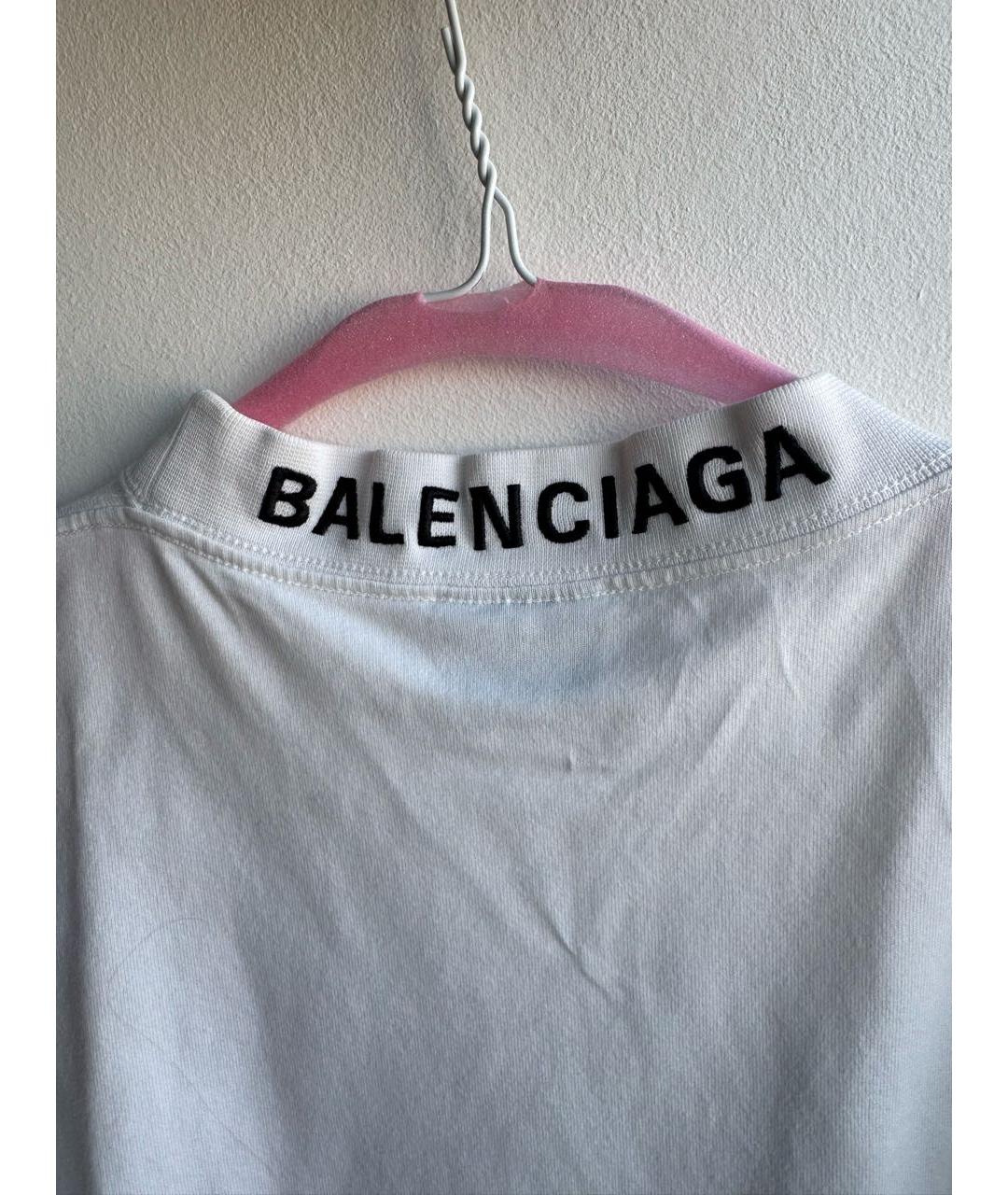 BALENCIAGA Белая хлопковая футболка, фото 2