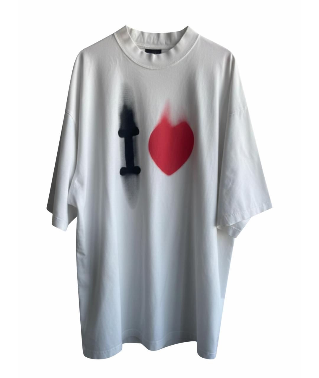 BALENCIAGA Белая хлопковая футболка, фото 1