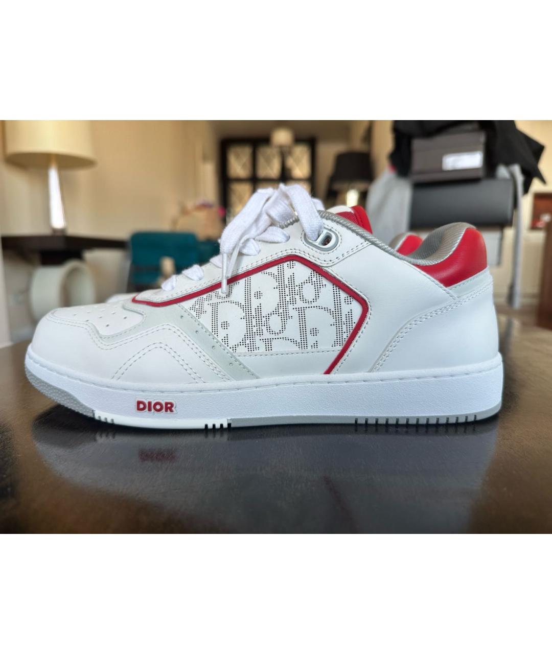 CHRISTIAN DIOR Белые кожаные низкие кроссовки / кеды, фото 5