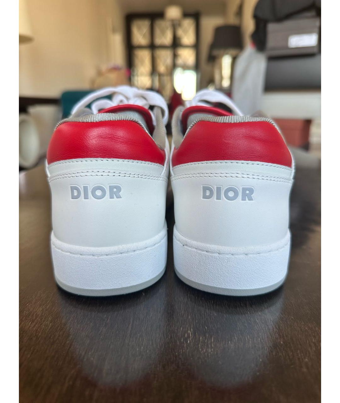 CHRISTIAN DIOR Белые кожаные низкие кроссовки / кеды, фото 4