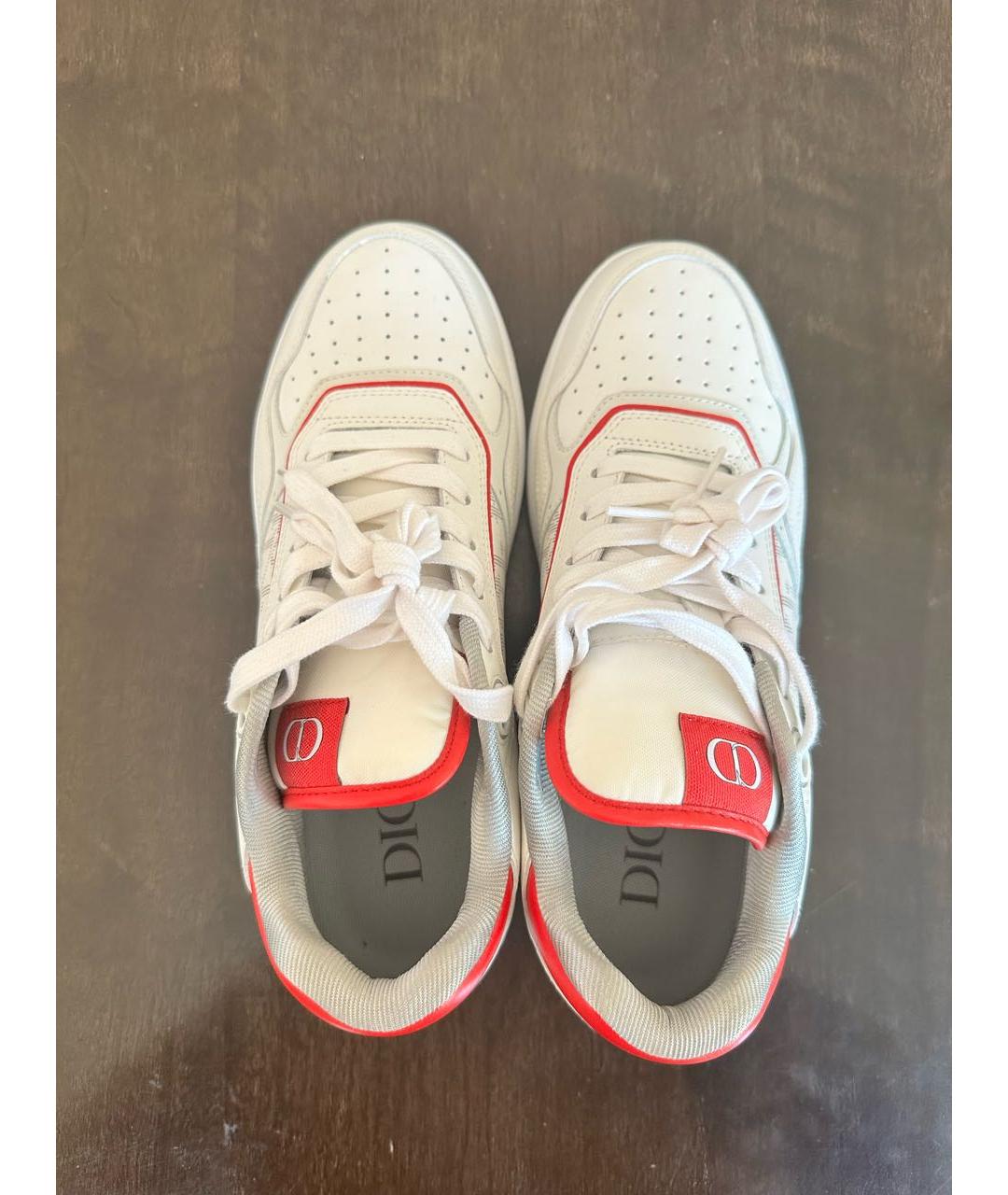 CHRISTIAN DIOR Белые кожаные низкие кроссовки / кеды, фото 3