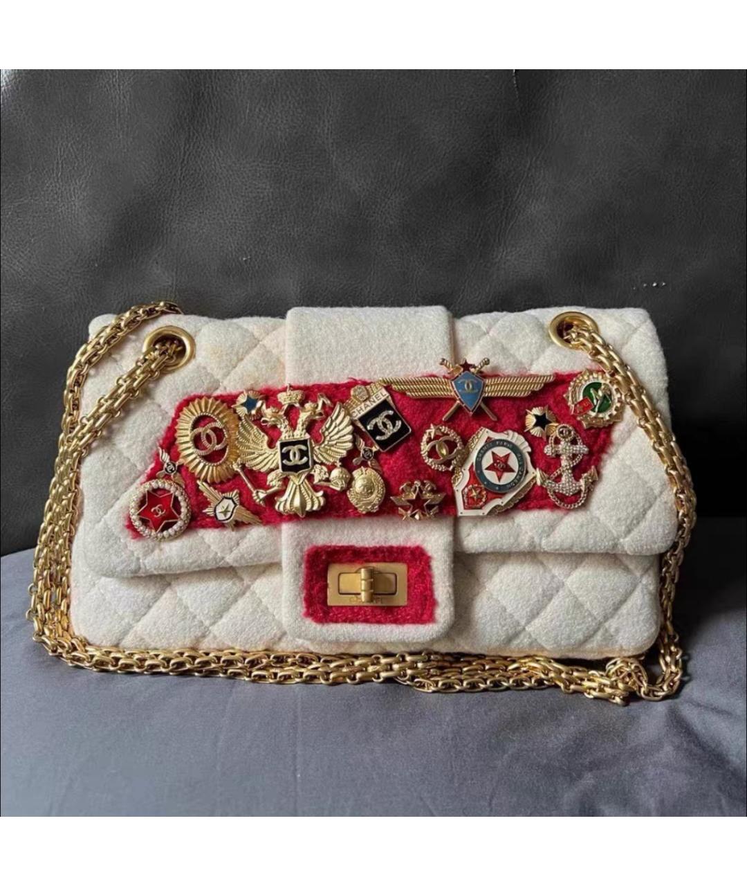 CHANEL Бежевая тканевая сумка через плечо, фото 4