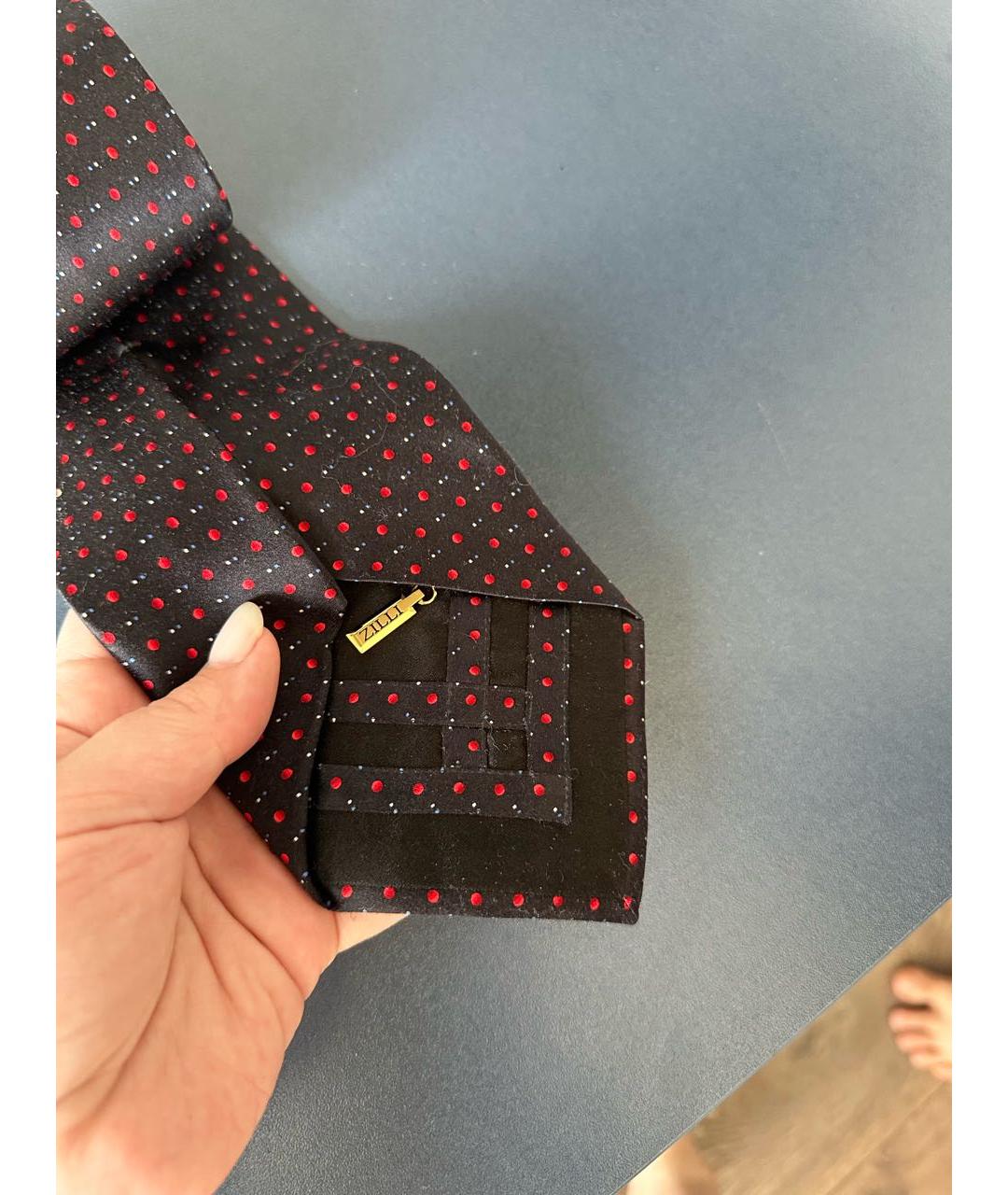 ZILLI Черный шелковый галстук, фото 3